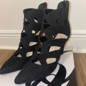 Black Caged Heels